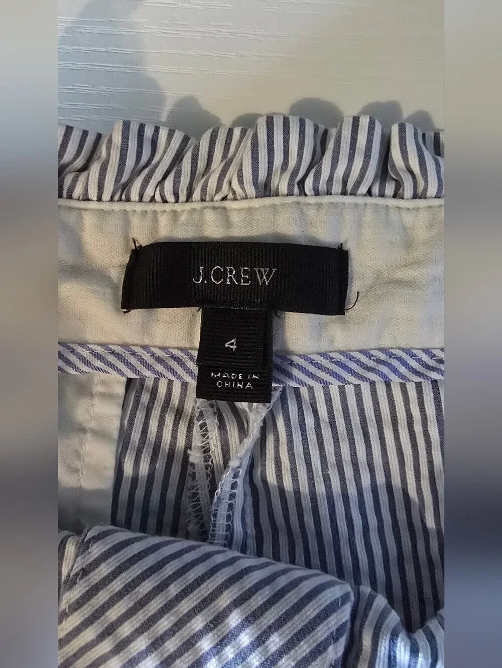 J. Crew Light Blue Seersucker High-Waist Women’s Shorts
